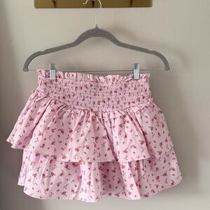 ELEGANT TWO TIER RUFFLE SKIRT W SHORTS UNDERNEATH